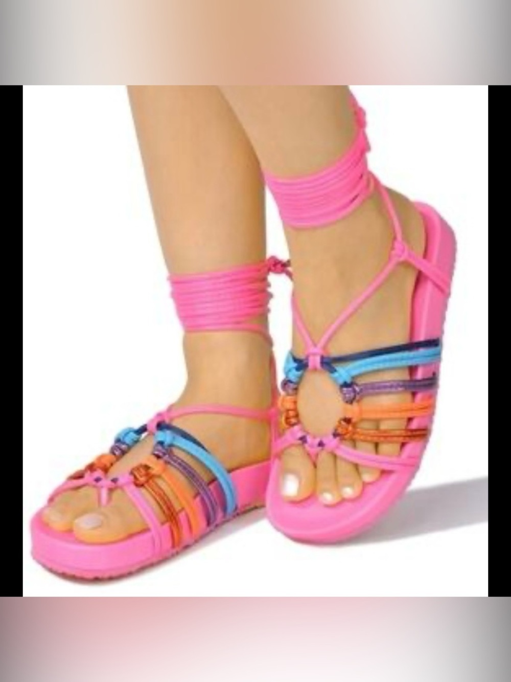 Pink Cape Robbin lace-up platform sandals